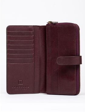 Newby Leather Tab Purse in Burgundy