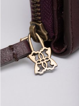 Newby Leather Tab Purse in Burgundy