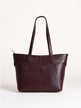 Newby Leather Tote Bag in Burgundy