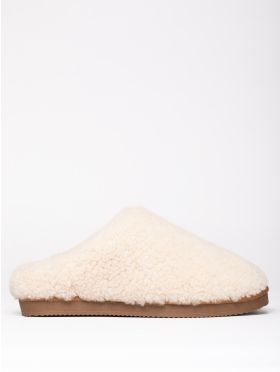 Sheepskin Wool Clog Slippers in Cream
