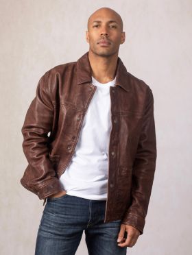 Seatoller Leather Jacket in Cognac