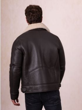 Javelin Sheepskin Aviator Jacket in Brown