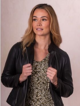 Wetherlam Leather Biker Jacket in Black