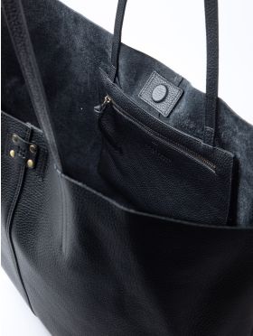 Tarraby Leather Tote Bag in Black