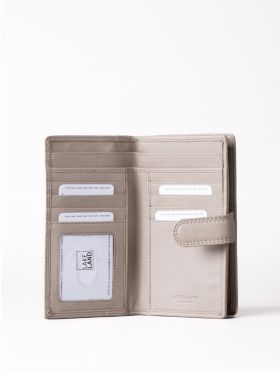 Medium Leather Tab Purse in Grey