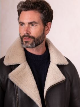 Javelin Sheepskin Aviator Jacket in Brown