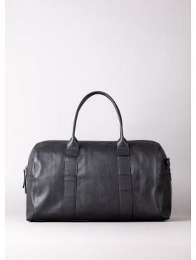Shoregill Small Leather Holdall in Black