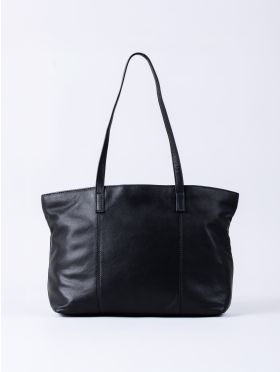 Torver Leather Tote Bag in Black