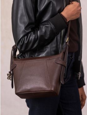Newby Leather Cross Body Bag in Chocolate