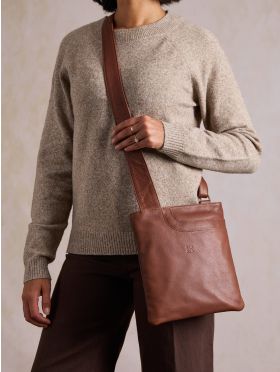 Allerdale Leather Cross Body Bag in Cognac
