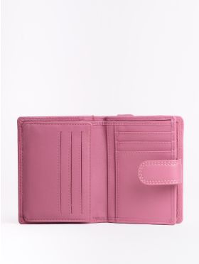 Small Leather Tab Purse in Mauve