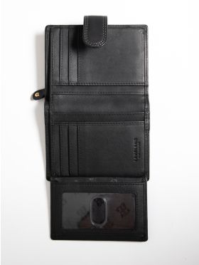 Small Leather Tab Purse in Black