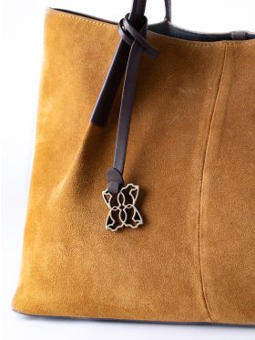 Mirehouse Suede Tote Bag in Cognac
