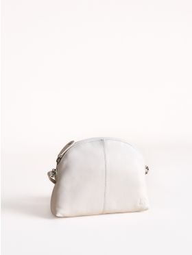 Elterwater Curved Leather Cross Body Bag in White