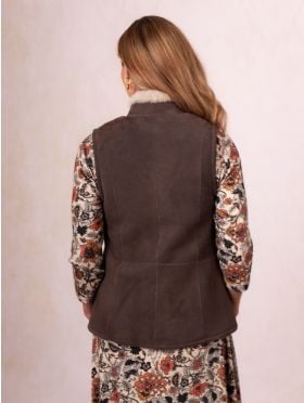 Grange Classic Sheepskin Gilet in Vole Brown