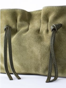 Santon Suede Cross Body Bag in Green