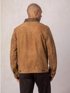 Crummock Collared Suede Jacket in Camel | Lakeland Leather