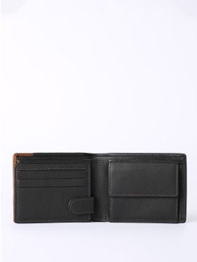 Stitch Leather Bi-Fold Wallet in Brown