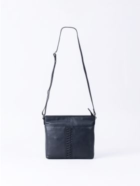 Farlam Leather Cross Body Bag in Navy