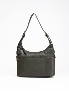 Newby Leather Hobo Shoulder Bag in Green