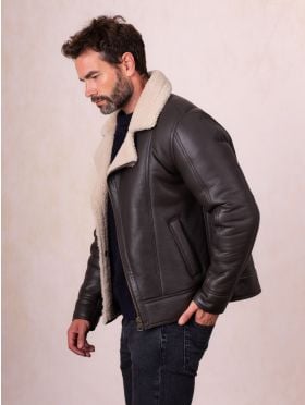 Javelin Sheepskin Aviator Jacket in Brown
