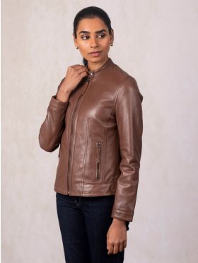 Threlkeld Leather Jacket in Tan