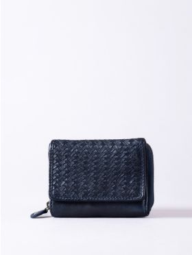 Wreay Small Leather Purse in Navy