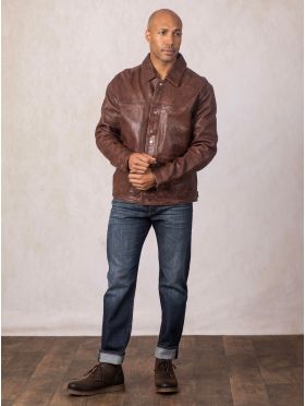 Seatoller Leather Jacket in Cognac