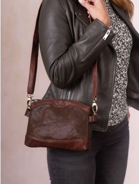 Hartsop Zip Leather Cross Body Bag in Brown