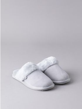 Lakeland Leather Ladies' Sheepskin Slider Slippers in Light Grey - Main Image