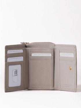 Small Leather Purse in Grey
