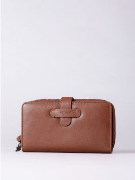 Newby Leather Tab Purse in Tan