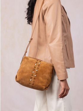Buttermere Suede Cross Body Bag in Cognac