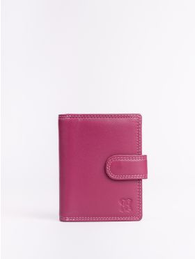 Small Leather Tab Purse in Cranberry Pink