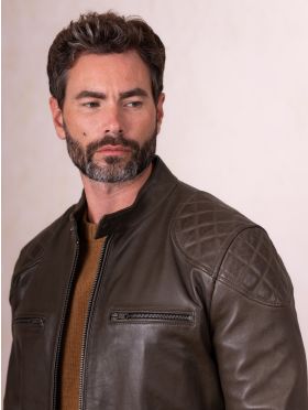 Stonecroft Leather Jacket in Olive
