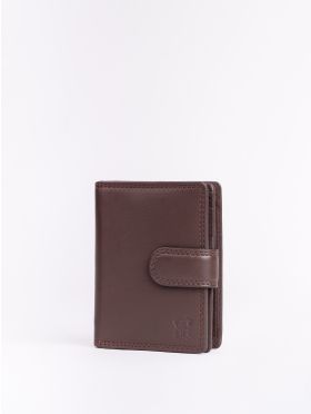 Small Leather Tab Purse in Brown