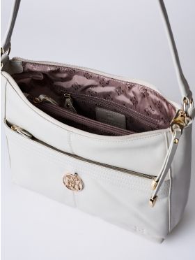 Cartmel Leather Shoulder Bag In Off White