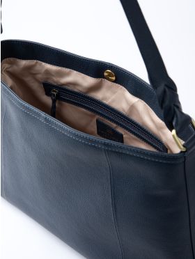 Howgill Leather Hobo Bag in Navy