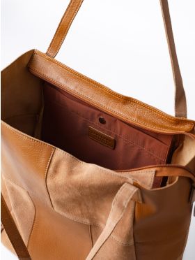 Tarn Hows Leather and Suede Tote Bag in Tan