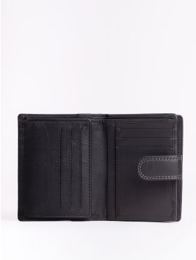 Small Leather Tab Purse in Black