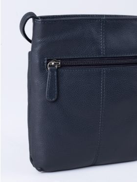Lowther Leather Cross Body Bag in Navy