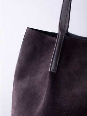 Mirehouse Suede Tote Bag in Chocolate Brown | Lakeland Leather