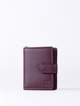 Small Leather Tab Purse in Burgundy