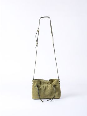 Santon Suede Cross Body Bag in Green