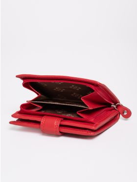 Small Leather Tab Purse in Red