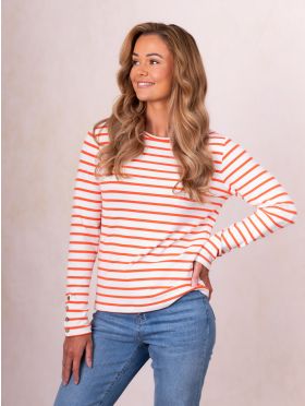 Everly Striped Top in Orange