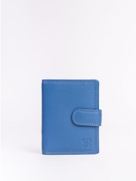 Small Leather Tab Purse in Blue