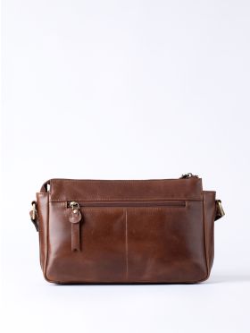 Waverton Woven Leather Cross Body Bag in Brown