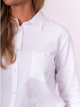Nara Long Sleeve Cotton Shirt in White