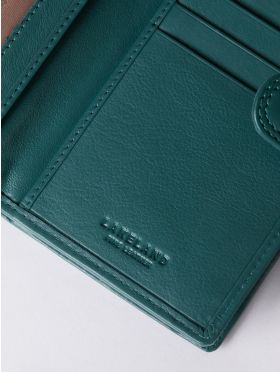 Medium Leather Tab Purse in Teal Green